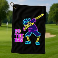 Retro Do the Dab Neon Skeleton Golf Towel