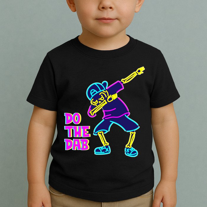 Retro Do the Dab Neon Skeleton Toddler T-Shirt