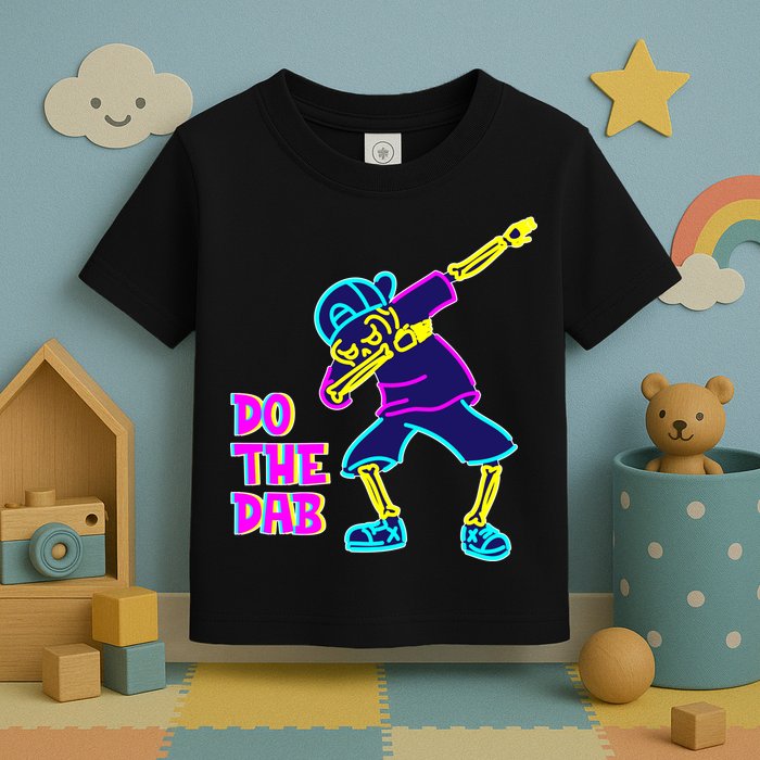 Retro Do the Dab Neon Skeleton Toddler T-Shirt