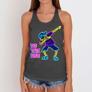 Retro Do the Dab Neon Skeleton Women's Knotted Racerback Tank