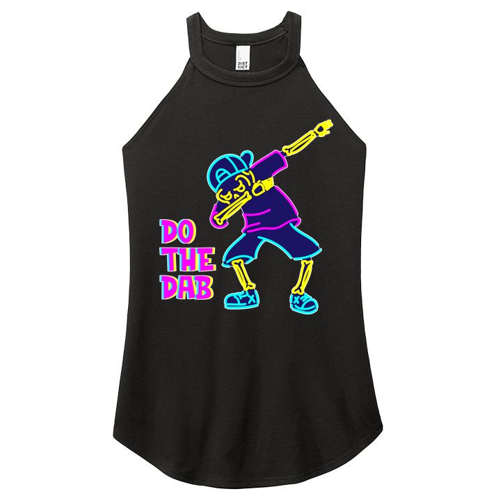 Retro Do the Dab Neon Skeleton Women's Perfect Tri Rocker Tank