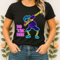 Retro Do the Dab Neon Skeleton Womens T-Shirt