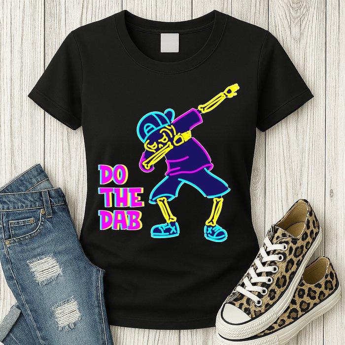 Retro Do the Dab Neon Skeleton Womens T-Shirt