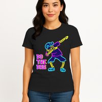 Retro Do the Dab Neon Skeleton Womens T-Shirt