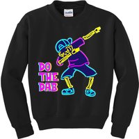 Retro Do the Dab Neon Skeleton Kids Sweatshirt