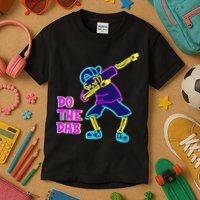 Retro Do the Dab Neon Skeleton Kids T-Shirt