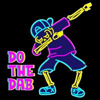 Retro Do the Dab Neon Skeleton Kids T-Shirt