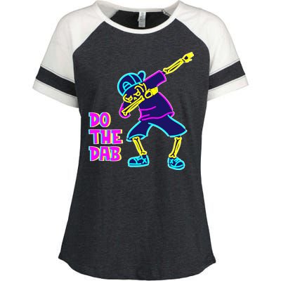 Retro Do the Dab Neon Skeleton Enza Ladies Jersey Colorblock Tee