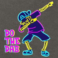 Retro Do the Dab Neon Skeleton Cotton Canvas Backpack