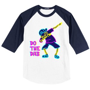 Retro Do the Dab Neon Skeleton Baseball Sleeve Shirt