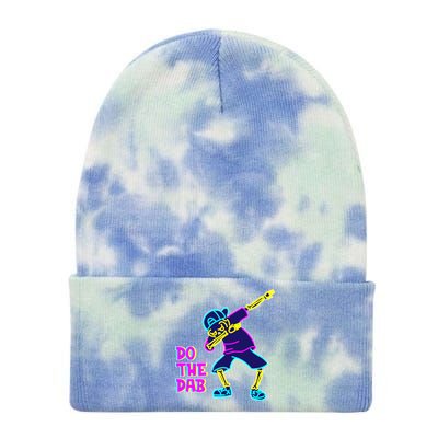 Retro Do the Dab Neon Skeleton Tie Dye 12in Knit Beanie