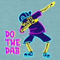 Retro Do the Dab Neon Skeleton Sueded Cloud Jersey T-Shirt