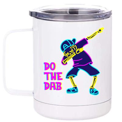 Retro Do the Dab Neon Skeleton 12 oz Stainless Steel Tumbler Cup