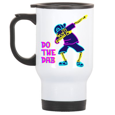 Retro Do the Dab Neon Skeleton Stainless Steel Travel Mug