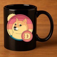 Retro DogeCoin 11oz C Handle Ceramic Mug