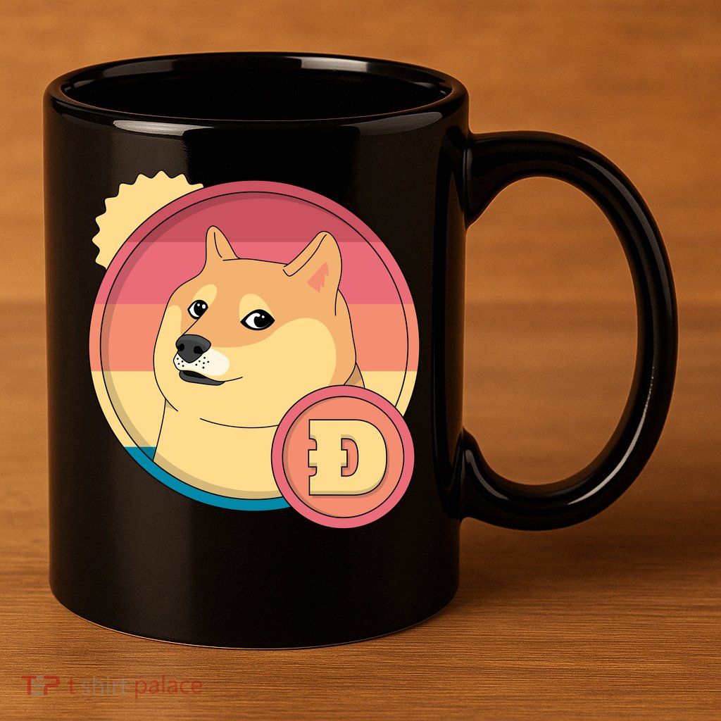 Retro DogeCoin 11oz C Handle Ceramic Mug