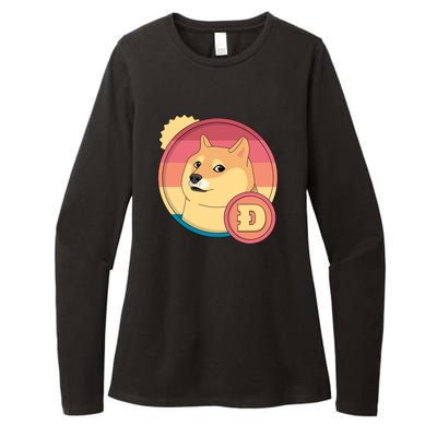 Retro DogeCoin Womens CVC Long Sleeve Shirt