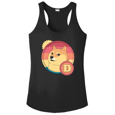 Retro DogeCoin Ladies PosiCharge Competitor Racerback Tank