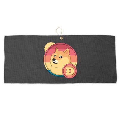 Retro DogeCoin Large Microfiber Waffle Golf Towel