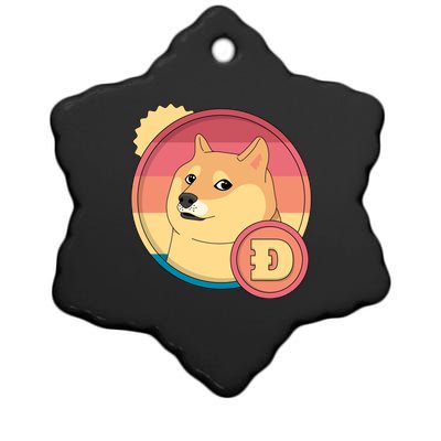 Retro DogeCoin Ceramic Star Ornament