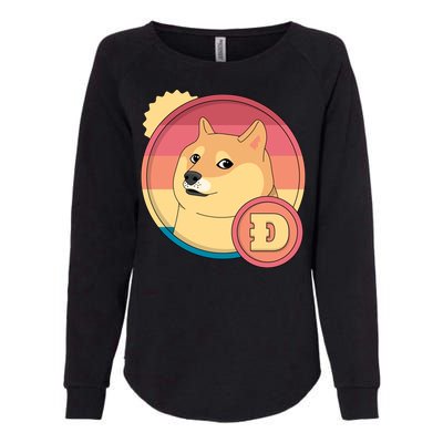 Retro DogeCoin Womens California Wash Sweatshirt