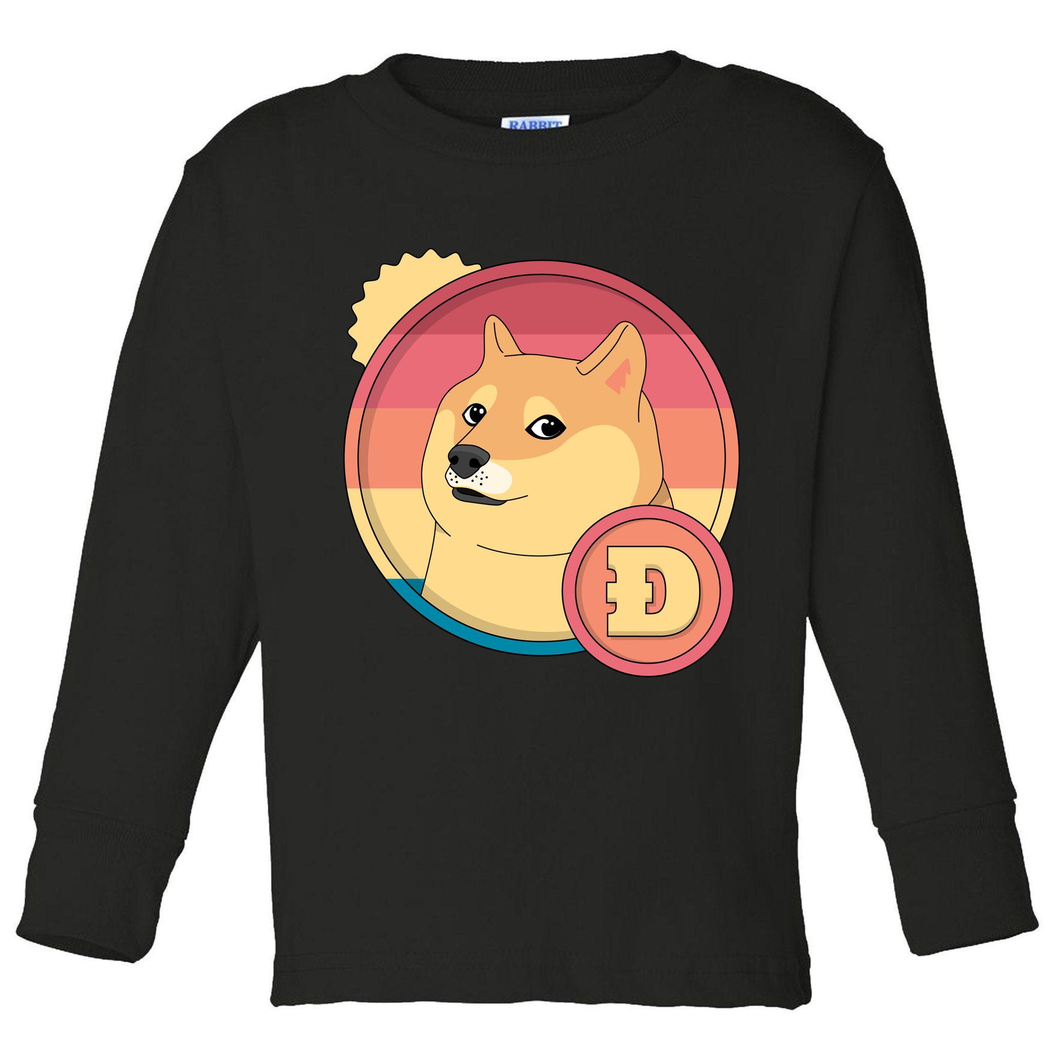 Retro DogeCoin Toddler Long Sleeve Shirt