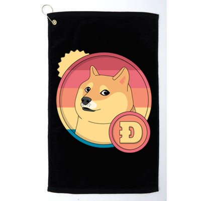 Retro DogeCoin Platinum Collection Golf Towel