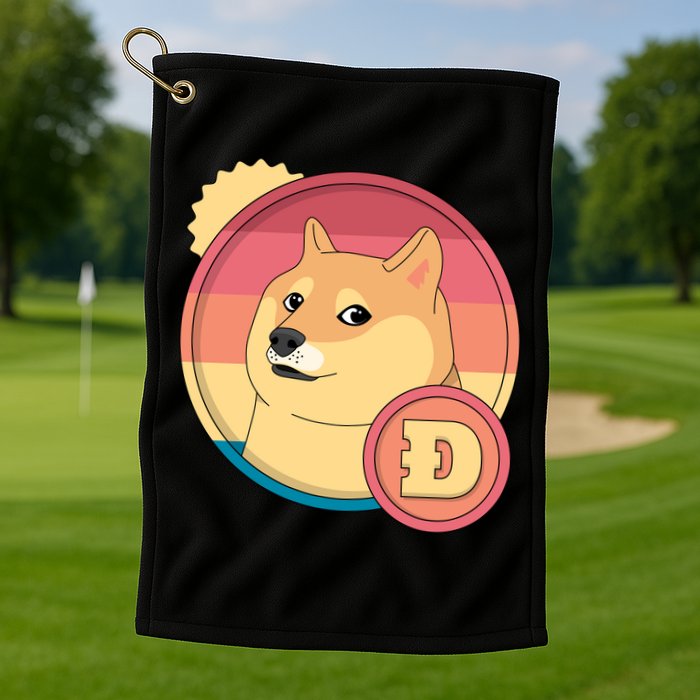 Retro DogeCoin Golf Towel