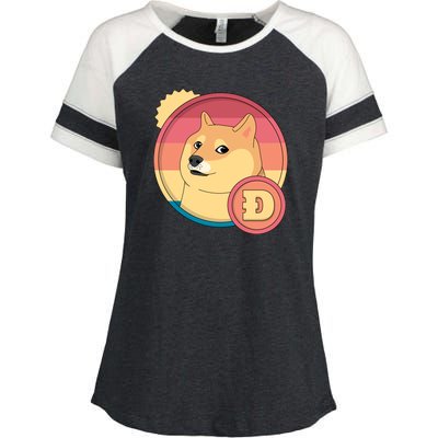 Retro DogeCoin Enza Ladies Jersey Colorblock Tee