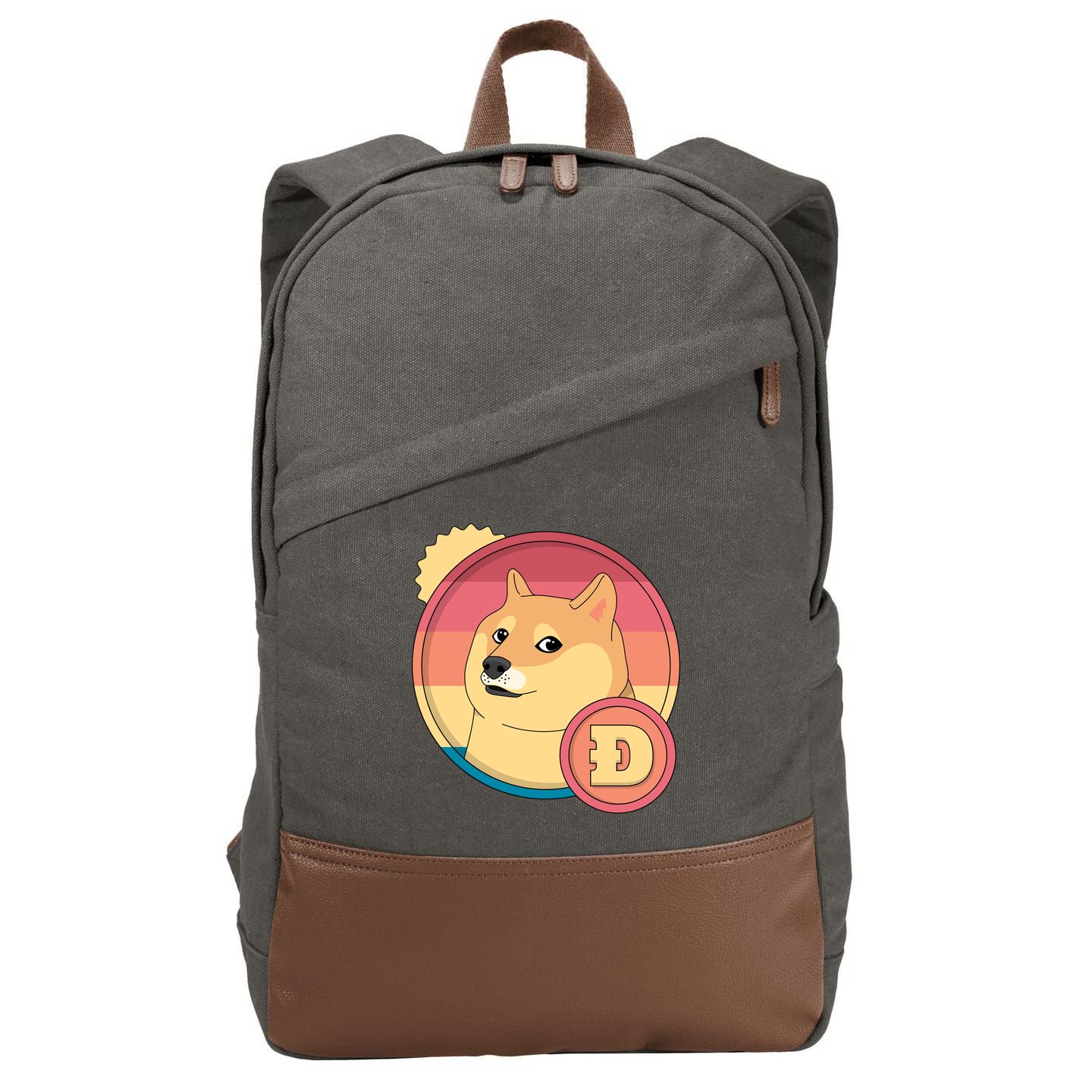 Retro DogeCoin Cotton Canvas Backpack