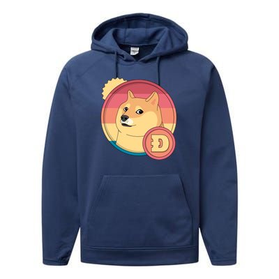 Retro DogeCoin Performance Fleece Hoodie