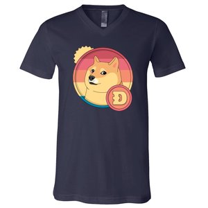 Retro DogeCoin V-Neck T-Shirt