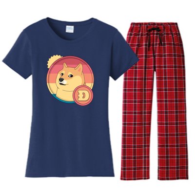 Retro DogeCoin Women's Flannel Pajama Set