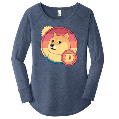 Retro DogeCoin Women's Perfect Tri Tunic Long Sleeve Shirt