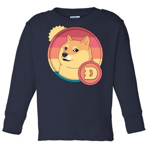 Retro DogeCoin Toddler Long Sleeve Shirt