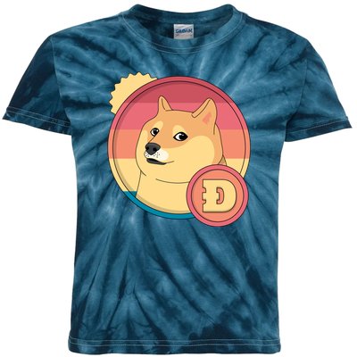 Retro DogeCoin Kids Tie-Dye T-Shirt