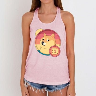 Retro DogeCoin Women's Knotted Racerback Tank