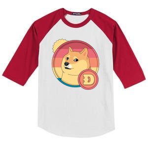 Retro DogeCoin Kids Colorblock Raglan Jersey