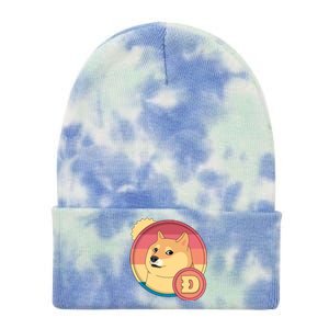 Retro DogeCoin Tie Dye 12in Knit Beanie