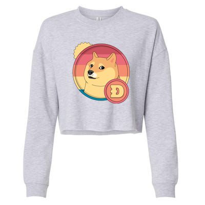 Retro DogeCoin Cropped Pullover Crew