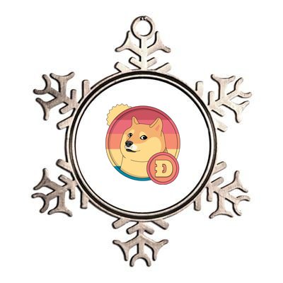 Retro DogeCoin Metallic Star Ornament