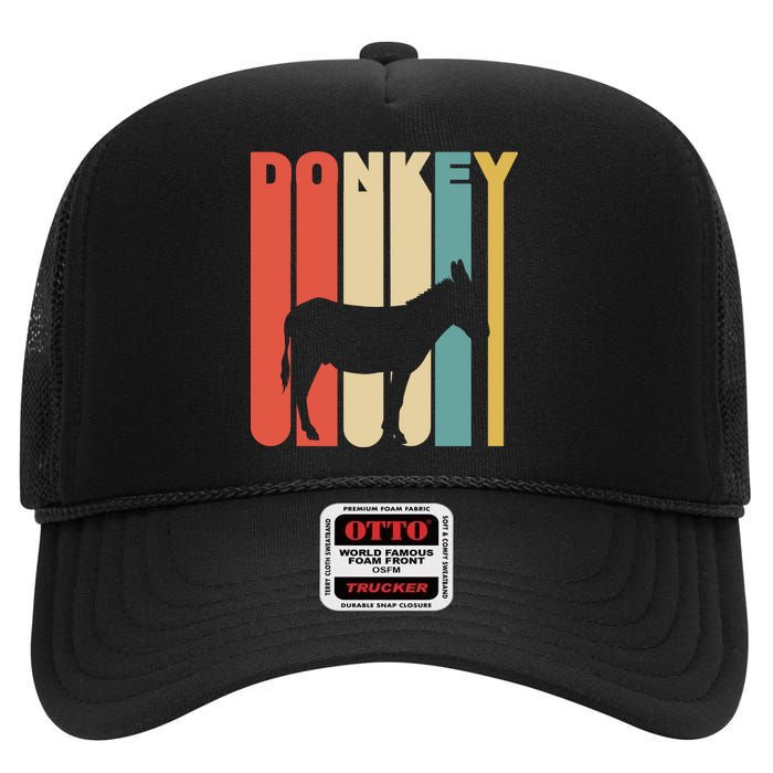 Retro Donkey Logo High Crown Mesh Back Trucker Hat