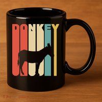 Retro Donkey Logo 11oz C Handle Ceramic Mug