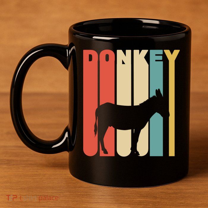 Retro Donkey Logo 11oz C Handle Ceramic Mug
