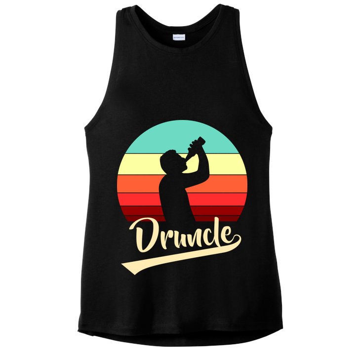 Retro Druncle Logo Ladies PosiCharge Tri-Blend Wicking Tank