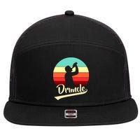 Retro Druncle Logo 7 Panel Mesh Trucker Snapback Hat