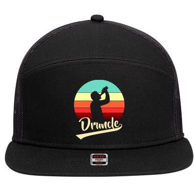 Retro Druncle Logo 7 Panel Mesh Trucker Snapback Hat