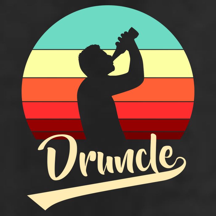 Retro Druncle Logo 7 Panel Mesh Trucker Snapback Hat