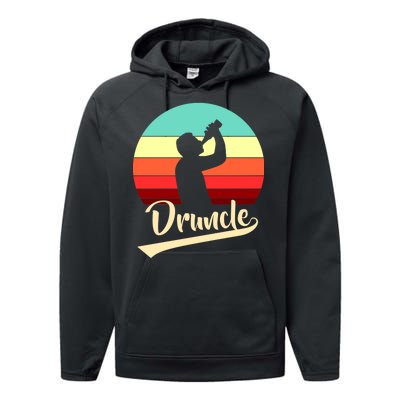 Retro Druncle Logo Performance Fleece Hoodie