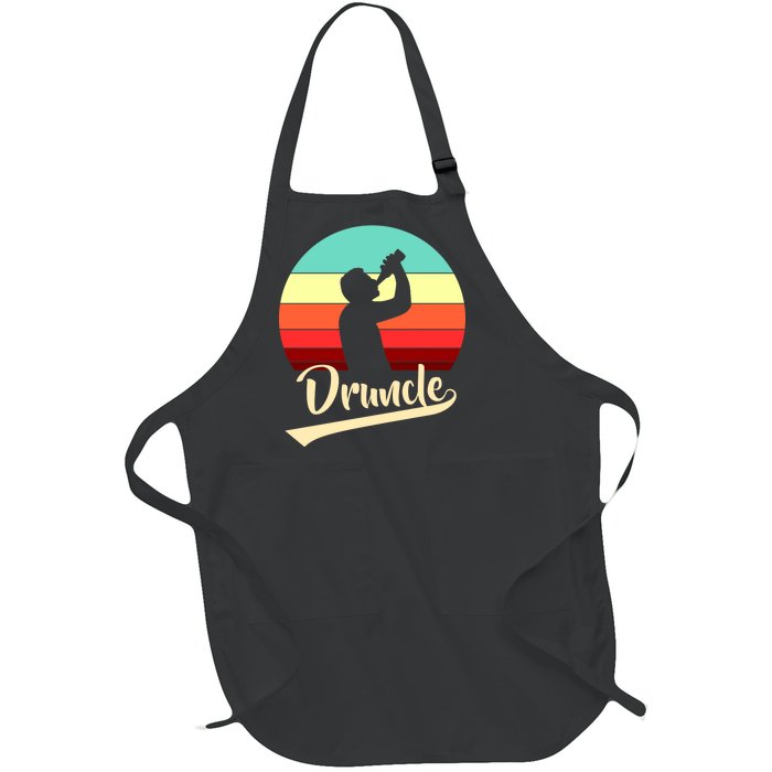 Retro Druncle Logo Full-Length Apron With Pockets